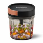 Borosil EazyPull Chopper with 6 Blades, Pull Chopper with Durable String, Mini Chopper for Kitchen, for Chopping Vegetables, Leafy Greens & Herbs, BPA-Free, Unbreakable 900 ml Chopping Bowl