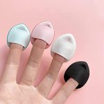 COSLUXE Mini Finger Powder Puff 4 pcs Finger Makeup finger beauty blender Sponges, Mini Soft Cosmetic Finger Puff, Perfect for Foundation, BB Cushion, Cream, Concealer