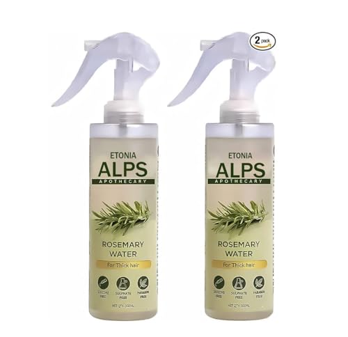 ETONIA ALPS Organic Alps Original Rosemary Water Spray 200ML | Rosemary Water Bottle for Hair Growth | Hair Growth, Hydrosol/Toner/Mist For Glowing Skin Rose Water Curl Refresher Hair Growth Expert Water Spray 100ML x 2 (PACK OF 2)