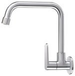 Kohler Beam Wall-Mount Sink Tap for Kitchen - Single Lever Cold-Only Kitchen Faucet - Brass, Silver Colour- Kitchen Water Tap with Swivel Spout - Easy Function, Versatile Design 25418IN-4-CP