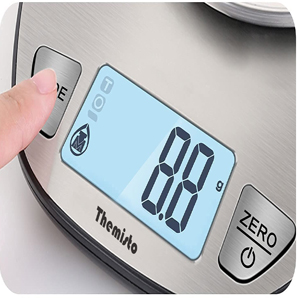 Themisto TH-WS20 Digital Kitchen Weighing Scale Stainless Steel (5Kg)