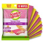 Scotch-Brite Sponge Wipe Resusable Kitchen Cleaning Sponge- Easy to use, Multi- color & Biodegradable (pack of 10)