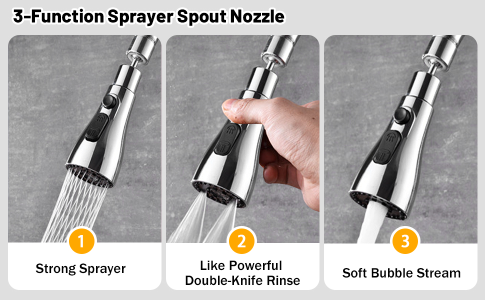 Easy to change the three waters modes.