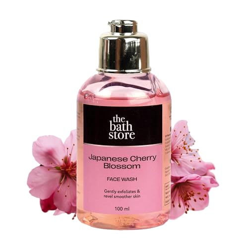 The Bath Store Japanese Cherry Blossom Face Wash for Women & Men - Cleanser for Face | Face Wash for Dry Skin & Oily Skin | Tan Removal Face Wash for Glowing Skin | Face Wash for Acne Prone Skin-100ml