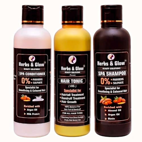 Herbs And Glow Beauty Solutions | Combo Pack | 600 ml | Reduce Hair Fall | Repairs Damaged Hair | Removes Dandruff | shampoo and conditioner with hair Tonic