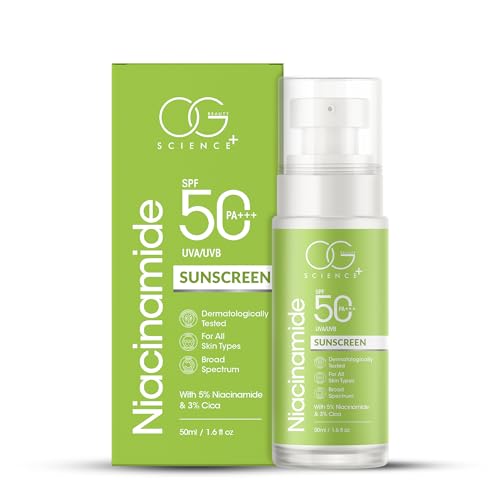 OG BEAUTY SCIENCE SPF 50 PA+++ Sunscreen with Niacinamide & Cica-Dermatologically Tested - Broad Spectrum 50 Ml