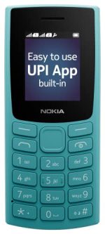 (Refurbished) Nokia All-New 105 Keypad Phone with Built-in UPI Payments, Long-Lasting Battery, Wireless FM Radio | Cyan