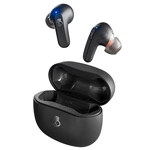 Skullcandy Rail in-Ear Wireless Earbuds, Multipoint Pairing,42 Hr Battery, Skull-iQ, Alexa Enabled, Microphone, Works with iPhone Android and Bluetooth Devices - Black