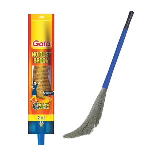 Gala No Dust Broom with Extendable Long Handle broom stick for home floor cleaning and ceiling cleaning, Jhadu for home cleaning and ceiling cleaning, Made of washable Fibers