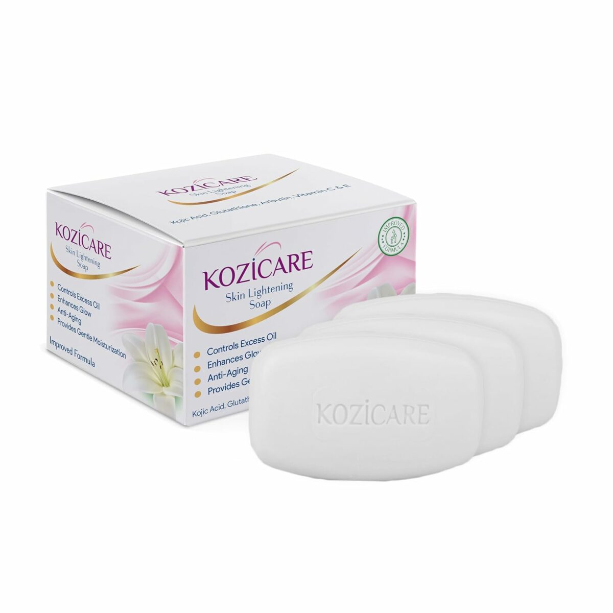 Kozicare Kojic Acid Soap & Glutathione Soap | Body Tan Removal Soap | Bath Soap for Men & Women | Bath Soap Combo Offers | Remove Dark Spots & Hyperpigmentation | For Glowing Skin - Pack of 3