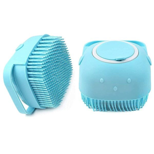 HUDACRUSH Blue Body Scrubber with Soap Dispenser Bath Brush, Body brush for Bathing, Soft Body Exfoliator, Bath Silicon Body Loofah for Babies, Kids, Women, Men and silicone loofah for bathing