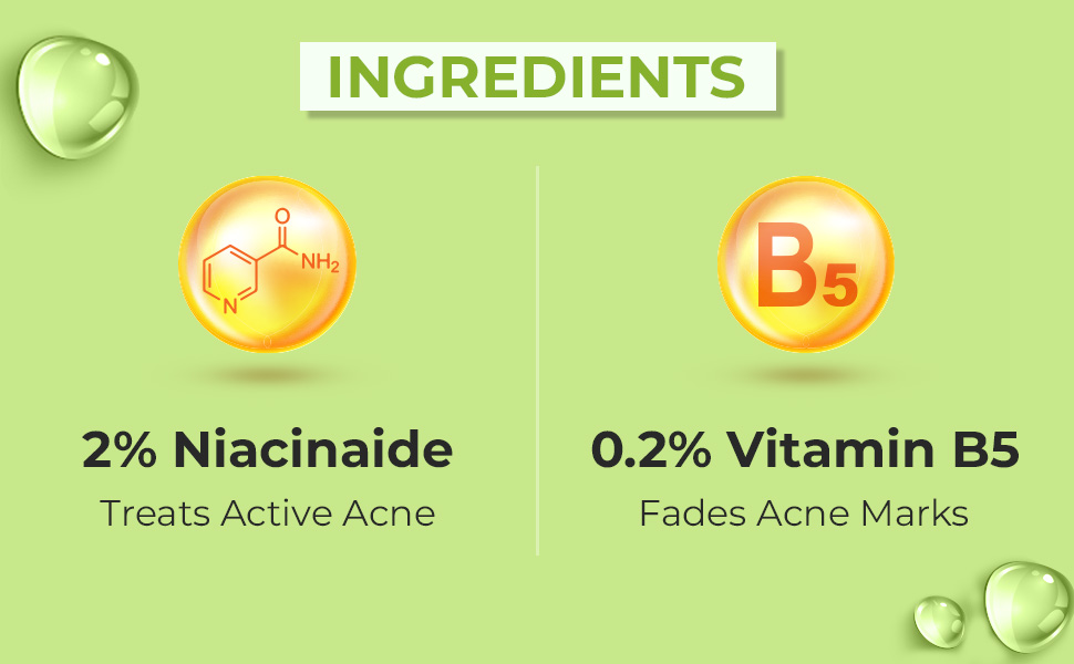 Enriched with 2% Niacinamide & 0.2 & D-Panthenol: 2% Niacinamide