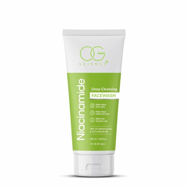 OG BEAUTY Science Niacinamide Face Wash 100 ml for Clear, Radiant Skin - Perfect for Daily Use and Gentle Cleansing