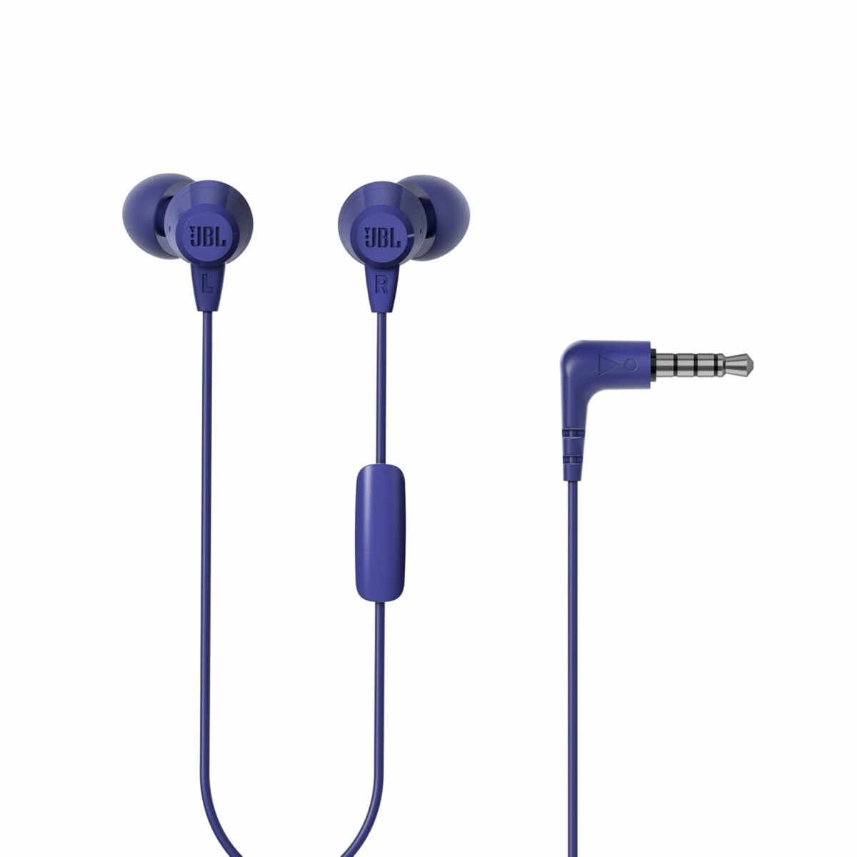 JBL C50HI, Wired in Ear Headphones with Mic, One Button Multi-Function Remote, Lightweight & Comfortable fit (Blue)