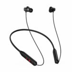 pTron Tangent Eon in-Ear Bluetooth 5.3 Wireless Headphones, 45H Playtime, HD Mic & TruTalk AI-ENC Calls, Movie/Music Modes, Dual Device Pairing & Type-C Fast Charging & IPX5 (Black)