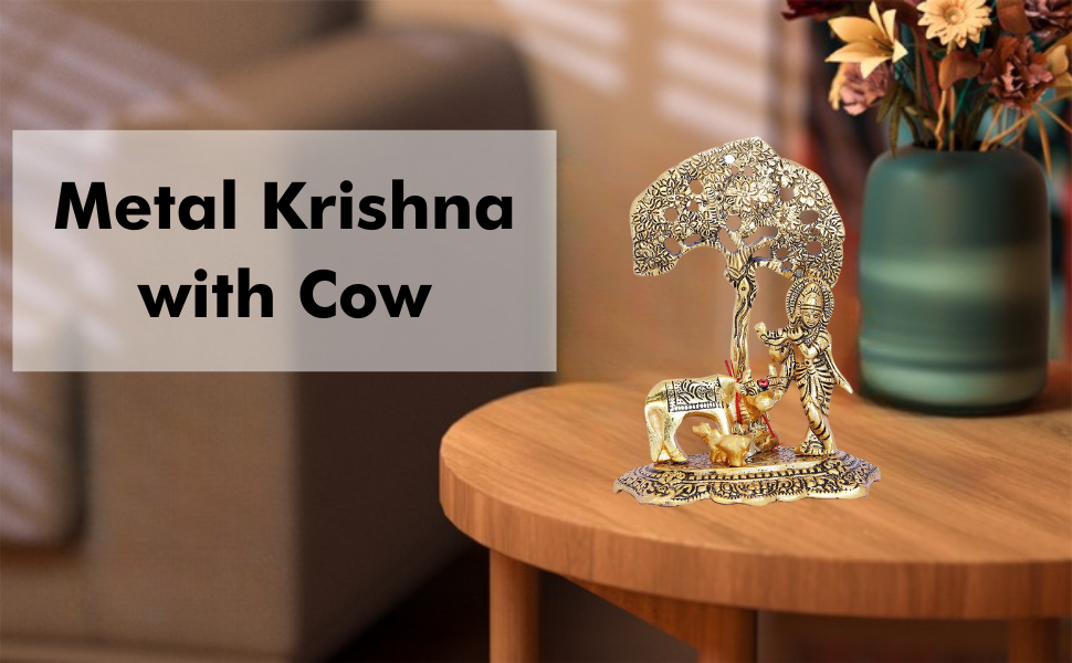 SPN-BFC  Metal Krishna with Cow