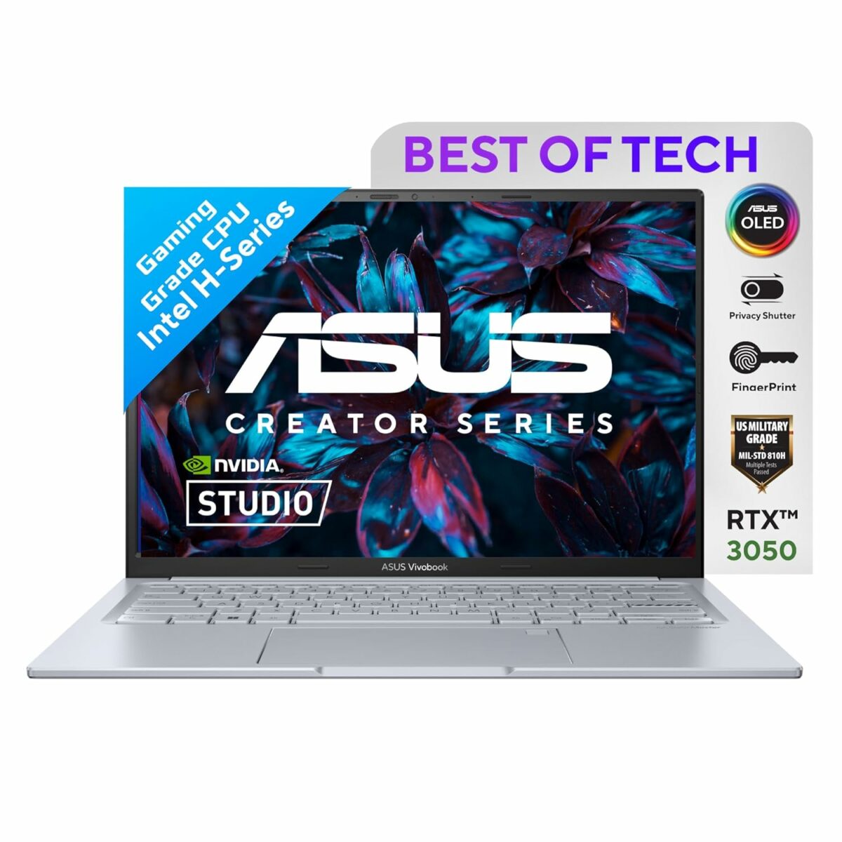 ASUS Vivobook 14X OLED, Intel Core i5-13500H 13th Gen, 14" (35.56 cm) 2.8K 90Hz OLED, Creator/Gaming Laptop (16 GB RAM/512 SSD/4GB GeForce RTX 3050/Win11//Backlit//Silver/1.45 kg),K3405VCB-KM541WS