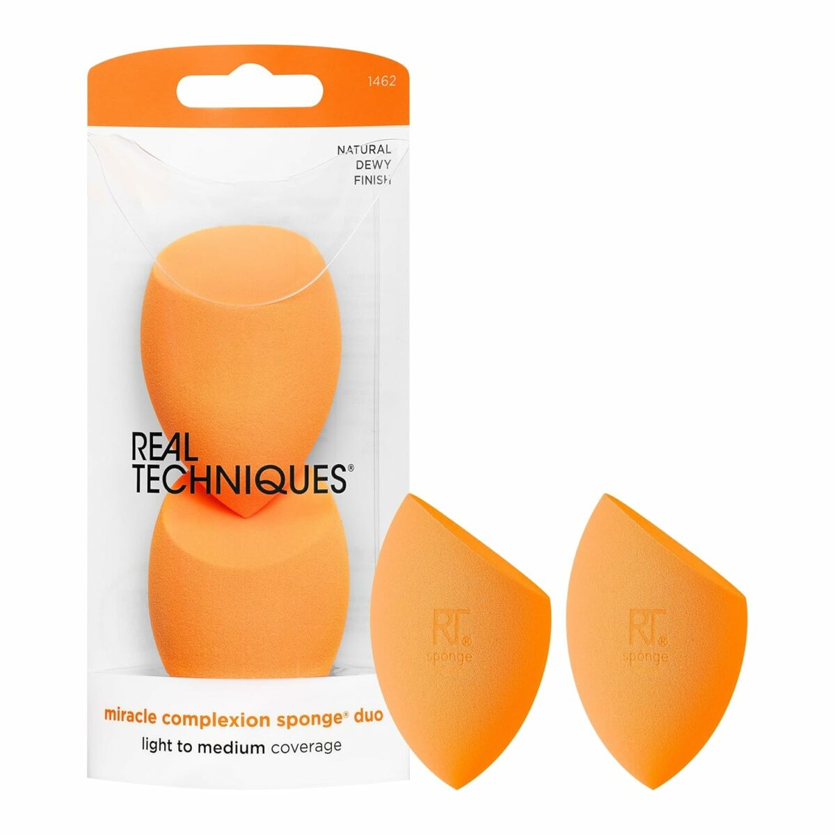 Real Technique's 2 Miracle Complexion Sponges MakeUp Set With Revolutionary Foam Technology You Can Use Damp or Dry for a Smooth Finished Look - Multicolor (Packaging may vary)