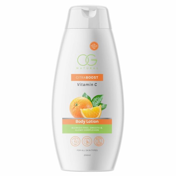 OG BEAUTY Natural Citraboost Vitamin C Body Lotion | Enriched with Goodness of Vitamin C | Provide Deep Hydration | Enhance Radiant Glow | Suitable for All Skin Types | 250ml