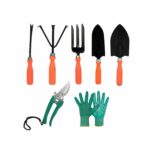 Kraft Seeds by 10CLUB Gardening Tools Kit - 7 Pcs (Cultivator, Fork, Trowels, Weeder, Garden Gloves, Pruner Cutter) | Gardening Tools Set For Home | Indoor and Outdoor Gardening