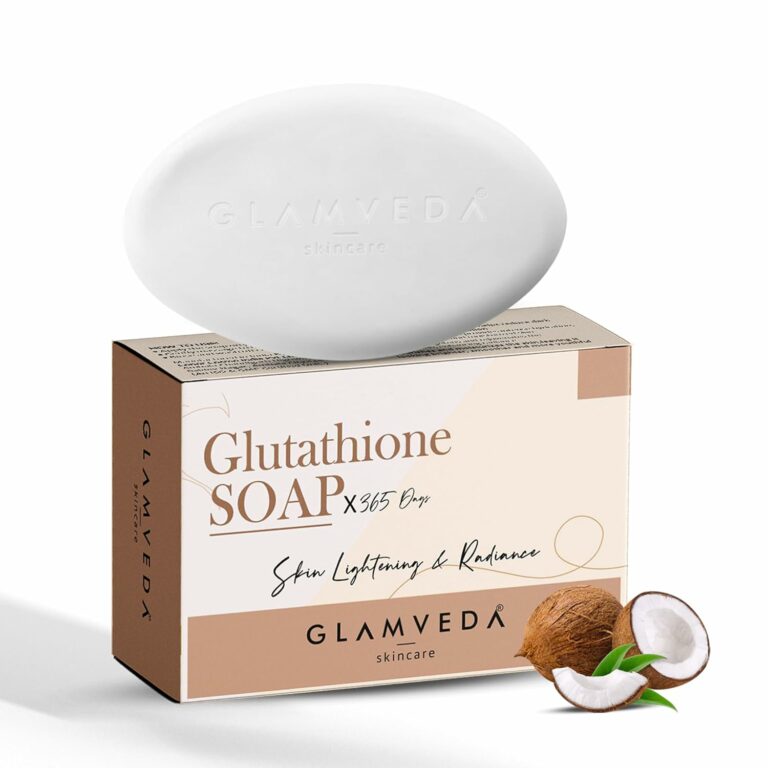 Glamveda Glutathione Skin Lightening & Whitening Soap with Kojic Acid | Works for Dark spots, Acne scars & Hyperpigmentation | Nourishing Soap for radiant & Soft skin (Pack of 1)