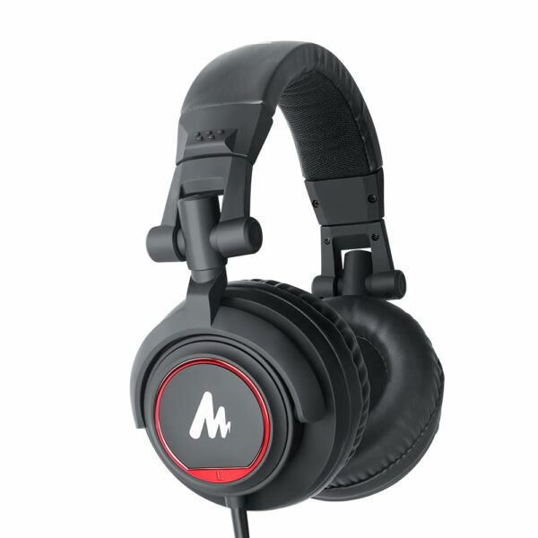 MAONO AU-MH501 Over-Ear Wired Studio Headphones, Stereo Monitor Closed Back Headsets with 50mm Driver and Lightweight Foldable Design for Gaming, Singing, Microphone Recording, Mobile, PC (Black)