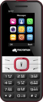 Micromax S117, Dual Sim Keypad with Long Lasting Battery & Dedicated Notification Ring, Wireless FM with Auto Call Recording, Camera| Black & Red