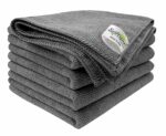 SOFTSPUN Microfiber Cleaning Cloths, 5pcs 30x30cms 340GSM Grey! Highly Absorbent, Lint and Streak Free, Multi-Purpose Wash Cloth for Kitchen, Window, Stainless Steel, Silverware.