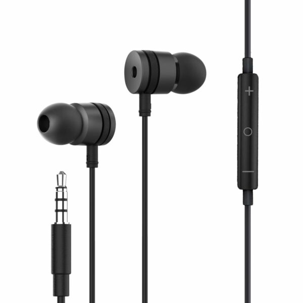 FLiX(Beetel) Tone E45 in-Ear 1.2 Meter Earphone with Mic, 3.5mm Jack, 10mm Large Driver with Super Bass, Volume Controls with Multi Function Button (Black E45)