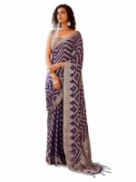 Womanista Women's Woven Design Art Silk Ready to Wear Saree (TI4127_Violet)