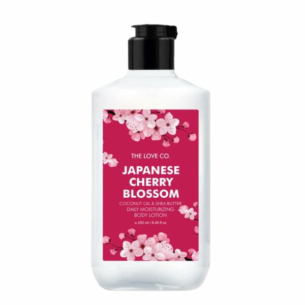 THE LOVE CO. Japanese Cherry Blossom Body Lotion - Nourishing Moisturizer Cream for Dry Skin - Suitable for Men and Women with Jojoba Oil, Shea Butter & Vitamin E - 250ml