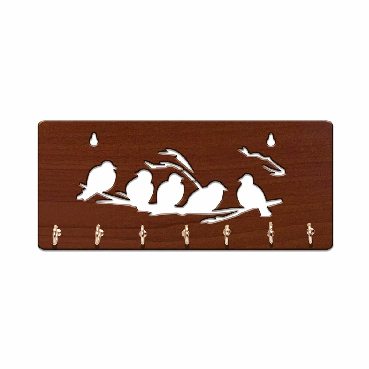 Sehaz Artworks Key Hanger | Key Holder for Home | Key Chain Holders for Wall | Wall Stylish Key Stand (7 Hooks, 5 Birds)