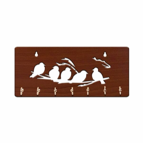 Sehaz Artworks Key Hanger | Key Holder for Home | Key Chain Holders for Wall | Wall Stylish Key Stand (7 Hooks, 5 Birds)