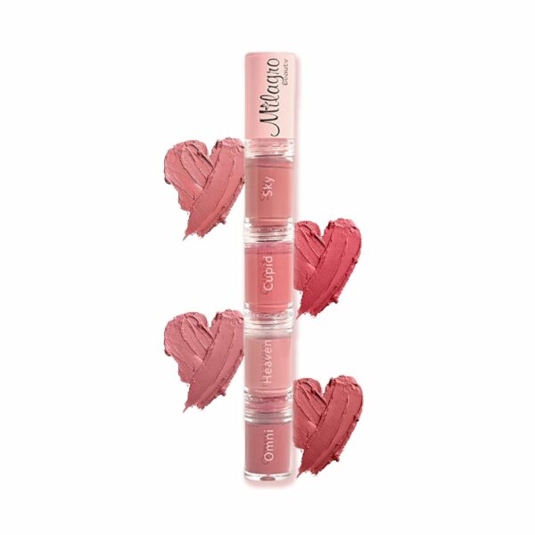 Milagro Beauty Quad Squad 2.O, Liquid Matte Lipstick, 4 in 1 Kissproof and Waterproof Long lasting and Rose Water, Peach Extract, Nude Color (4ml)