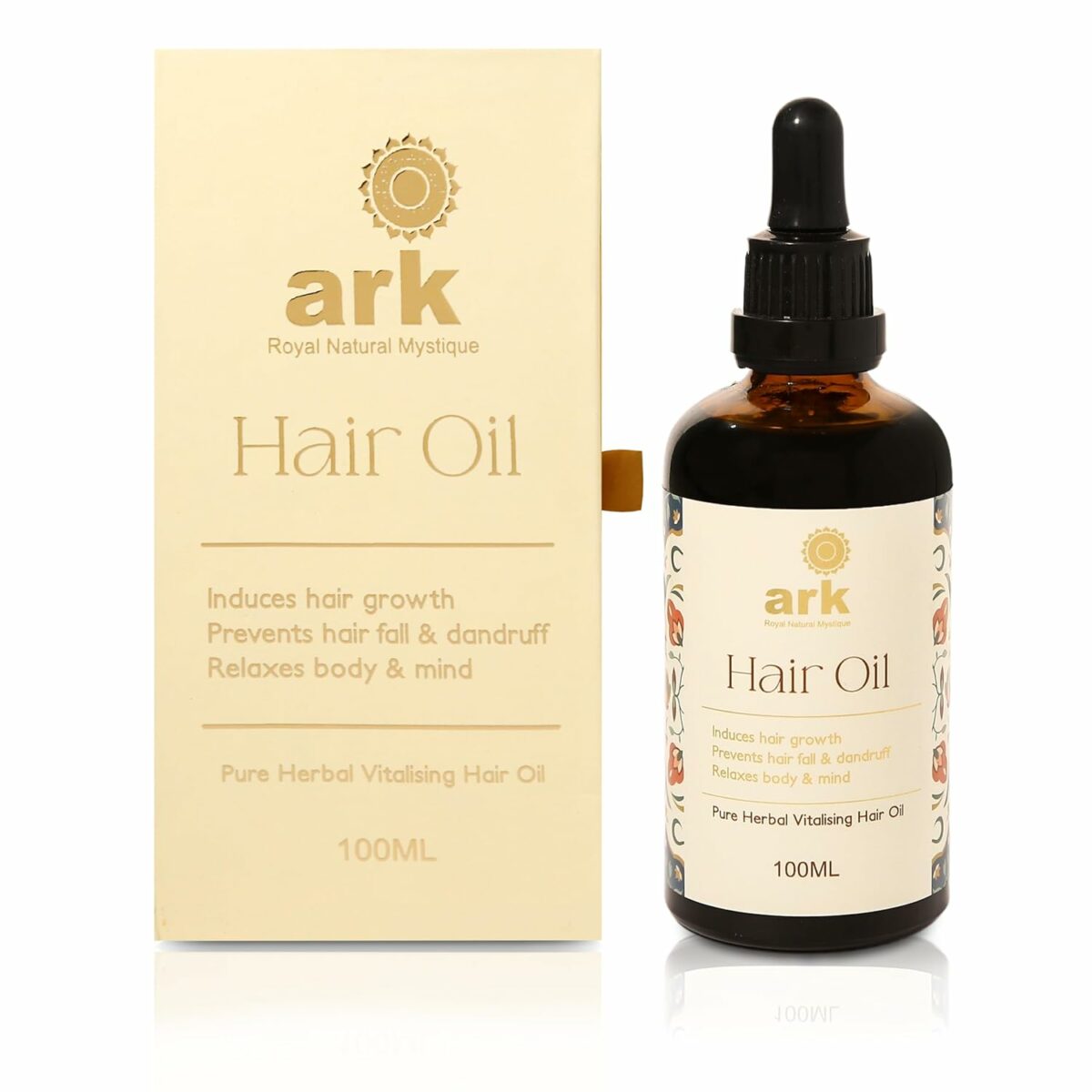 ARK NATURAL Ark- Hair Oil||Natural&Herbal Hair Oil||Strong&Smooth Hair||Hair Growth&Anti Hair Fall||Intensive&Shiny Hair||Relaxes Body&Mind||For All Skin Types||For Both Women&Men