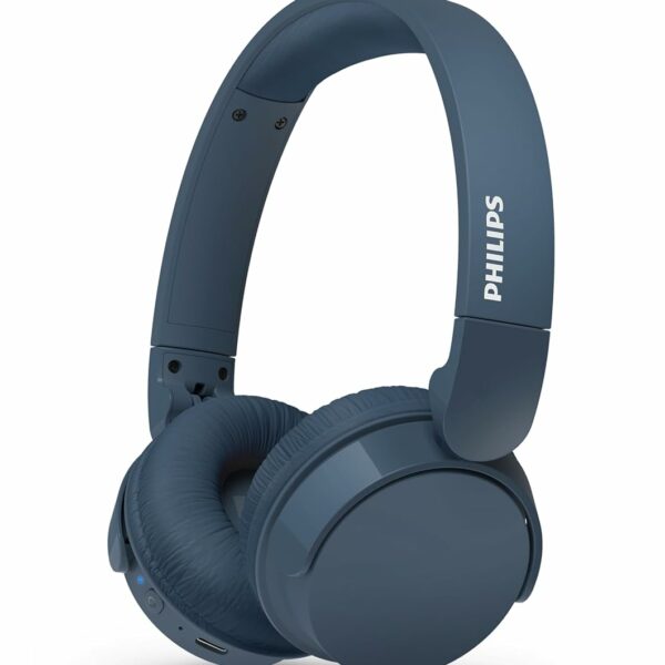 Philips Audio TAH4209BL/00 Bluetooth Headphone with Lightweight and Fodable Design, 32mm Neodynamic Drivers, 55H Playtime, USB Type-C Fast Charging, Built-in Mic for Smartphone, Laptop, Tablet (Blue)