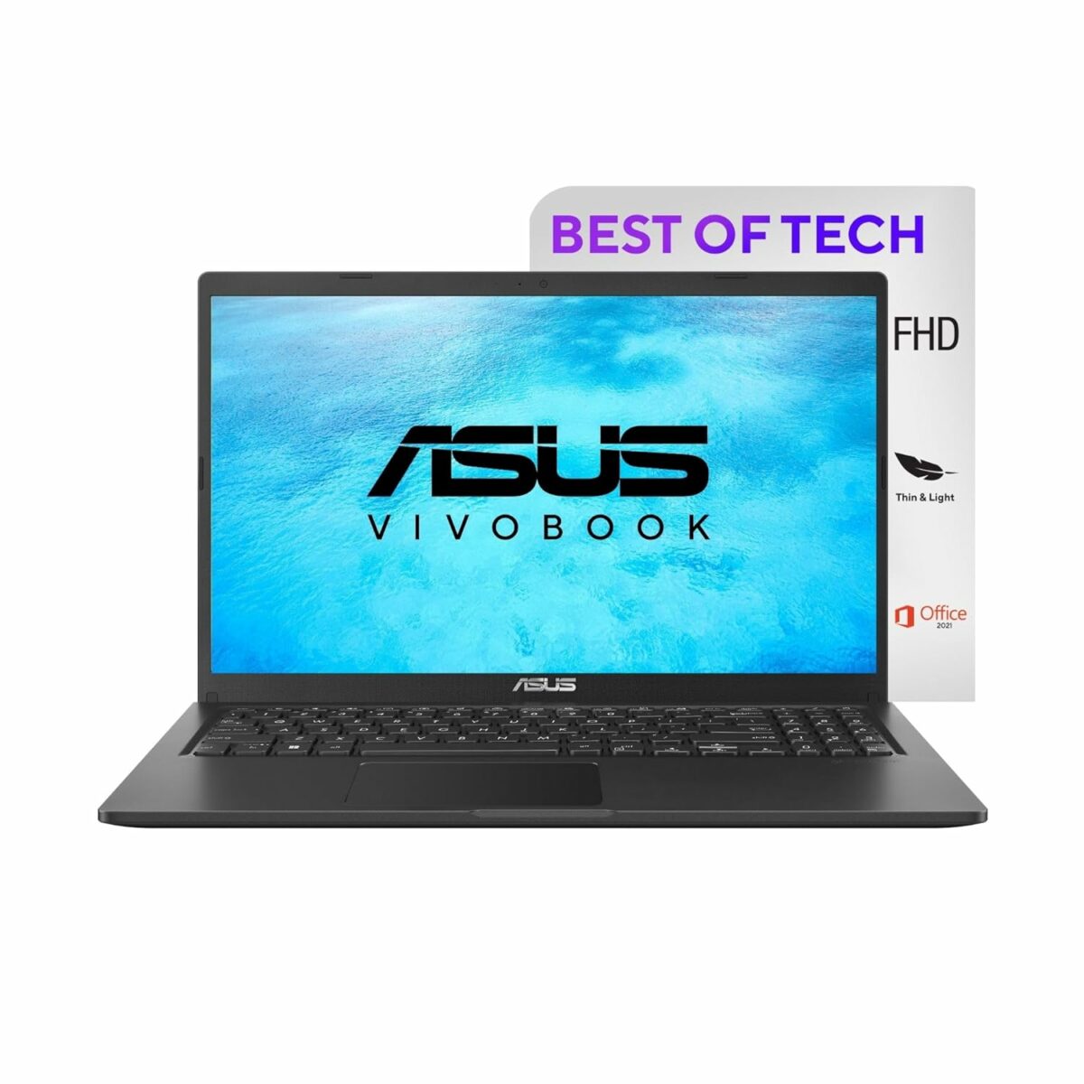 ASUS Vivobook 15, 15.6-inch (39.62 cm) FHD, Intel Pentium Gold 7505, Thin and Light Laptop, (8GB RAM/256GB SSD/Intergrated Graphics/Windows 11 Home/Indie Black/1.8 Kg), X1500EA-EJ111WS