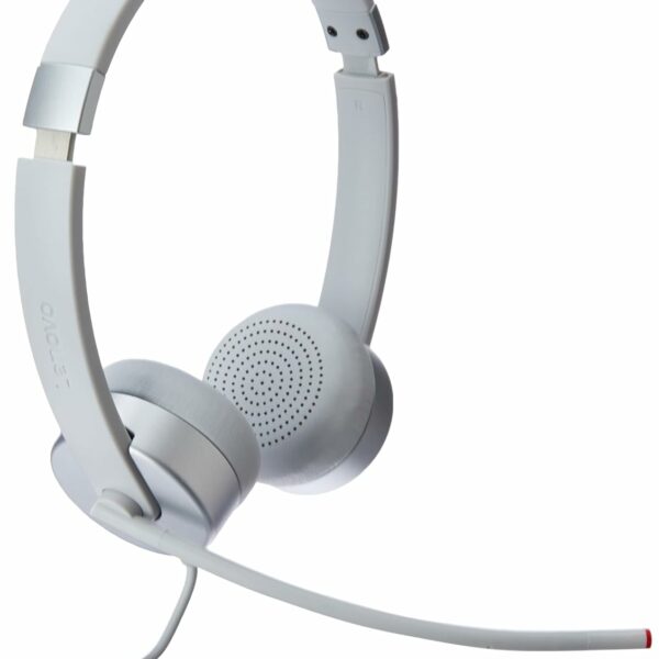 Lenovo 100 Wired On Ear Headphones with Mic (Cloud Grey)