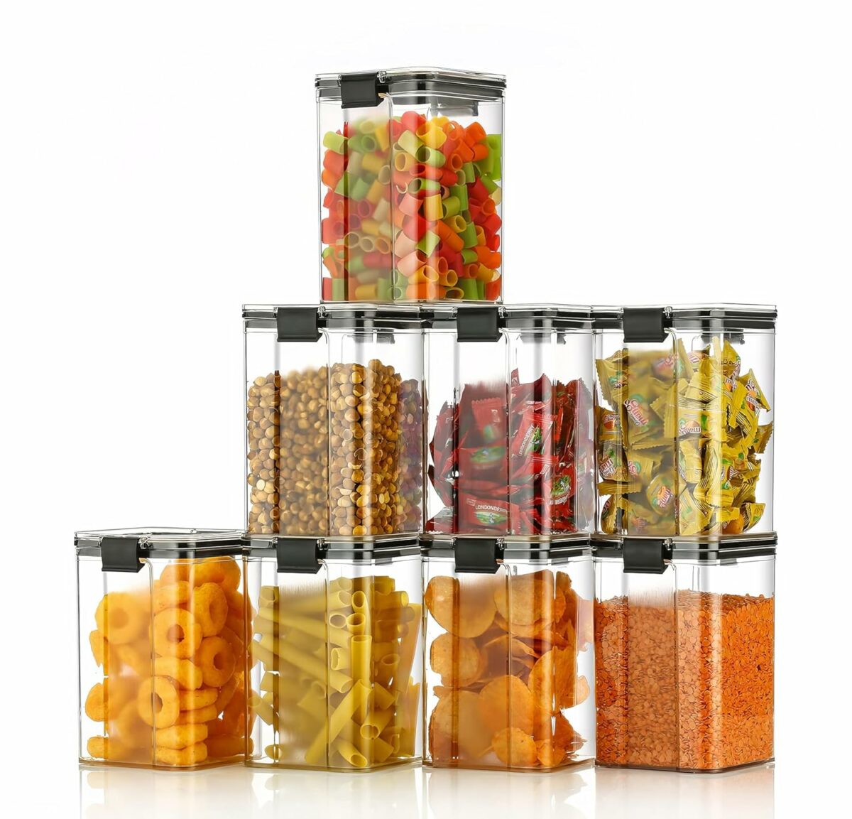 KWER 1200ml Air Tight Container Set For Kitchen Set For Home Kitchen Items Storage Containers Kitchen Storage Containers Set Food Containers For Kitchen (PLASTIC, PACK OF 4)