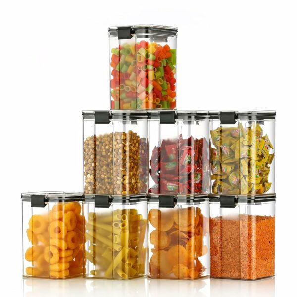 KWER 1200ml Air Tight Container Set For Kitchen Set For Home Kitchen Items Storage Containers Kitchen Storage Containers Set Food Containers For Kitchen (PLASTIC, PACK OF 4)