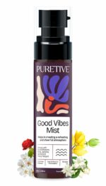 PURETIVE GOOD VIBES Plant Therapy Scent Mist | Ambience Scent Mist | Body+Linen+Room | 100% Therapeutic Scent Mist with Essential Oil | Uplifts mood & Creates a Soothing Environment | 100ml