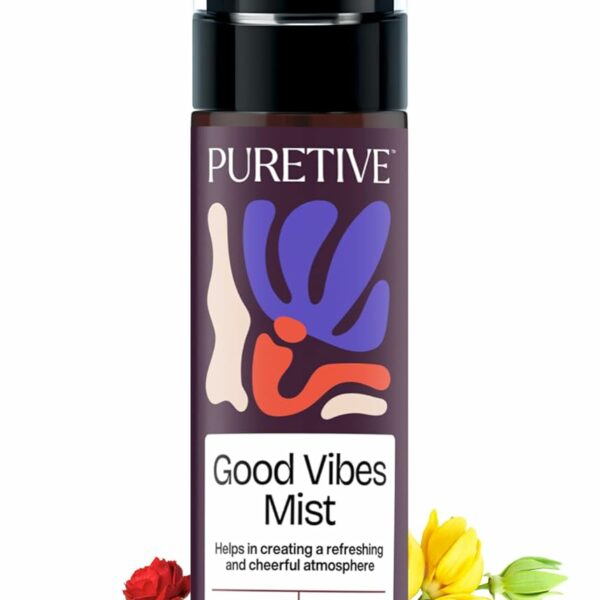 PURETIVE GOOD VIBES Plant Therapy Scent Mist | Ambience Scent Mist | Body+Linen+Room | 100% Therapeutic Scent Mist with Essential Oil | Uplifts mood & Creates a Soothing Environment | 100ml