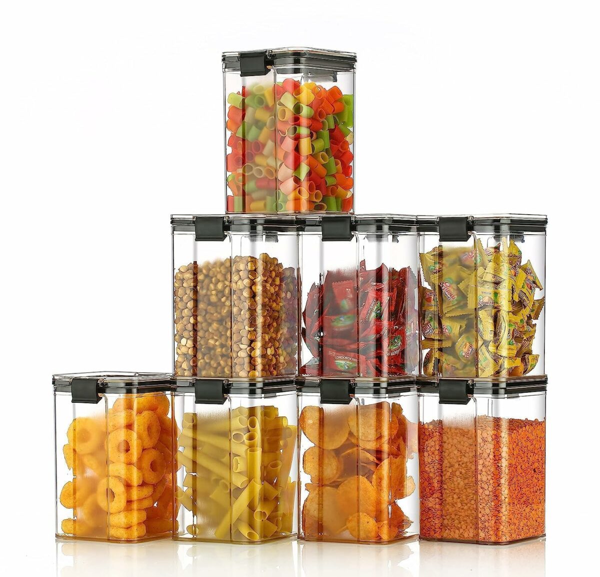 Claiez Air Tight Containers For Kitchen Organizer Storage Set, Kitchen Accessories Items Kitchen Storage Set Pantry Organization And Kitchen Storage (1100ml Pack Of 6)