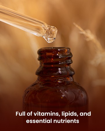 Rich in vitamins, our oil deeply nourishes skin and hair.