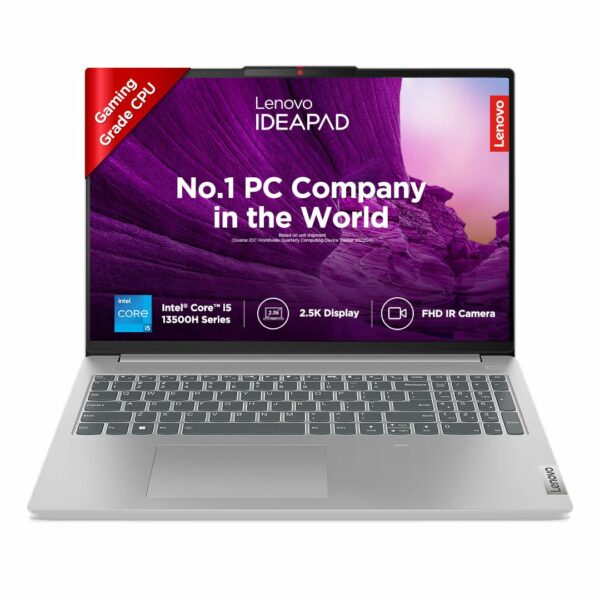 Lenovo IdeaPad Slim 5 13th Gen Intel Core i5 13500H 16" (40.6cm) 2.5K IPS 350Nits Laptop (16GB/1TB SSD/Win 11/Office 2021/Backlit KB/FHD 1080p Camera/Alexa/3 Month Game Pass/Grey/1.89Kg), 82XF0077IN