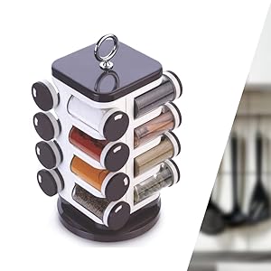 Spice Rack Set, 1.6 Litres/17cm, Set of 16, Maroon