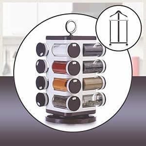 Spice Rack Set, 1.6 Litres/17cm, Set of 16, Maroon