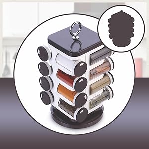 Spice Rack Set, 1.6 Litres/17cm, Set of 16, Maroon