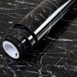 JRM Vinyl Marble Wallpaper Peel and Stick Waterproof Wallpaper for Home Kitchen Countertop Cabinet Furniture Oil Proof kitchen stickers (1, Black 60X200)