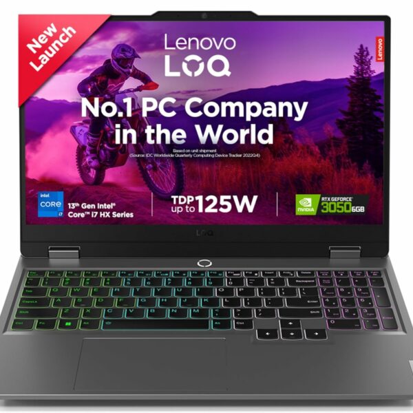 Lenovo LOQ Intel Core i7-13650HX 15.6" (39.6cm) 144Hz 300Nits FHD Gaming Laptop (16GB/512GB SSD/Win 11/NVIDIA RTX 3050 6GB Graphics/100% sRGB/Office 21/1Yr ADP Free/Grey/2.4Kg), 83DV00BJIN